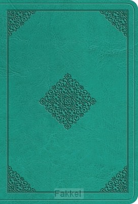 Teal, Ornament design, ESV - Large Print Compact Bible