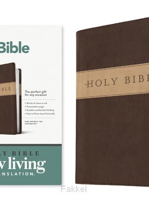 Brown Tan, Leatherlook, NLT Premium Gift Bible, Filament