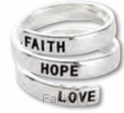 Adjustable ring, Faith Hope Love