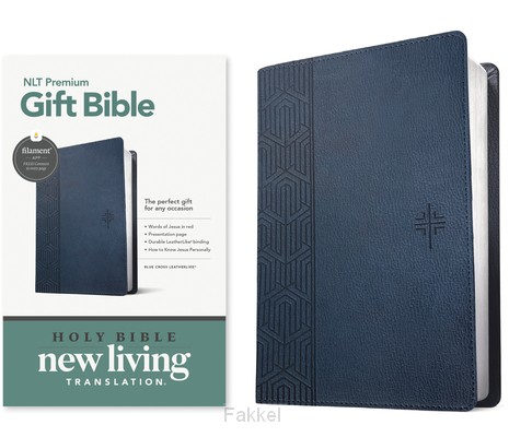 Blue Cross, Leatherlook, NLT Premium Gift Bible, Filament