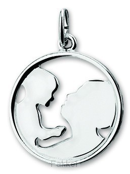 Silver Pendant, Mother With Child