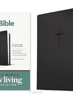 Black Cross, Leatherlook, NLT Premium Gift Bible, Filament