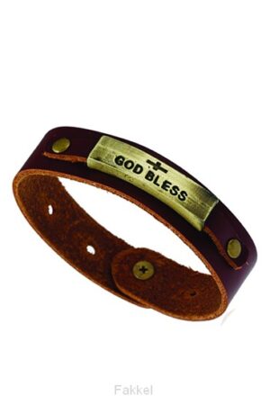 Bracelet brown, God bless