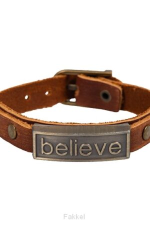 Leren armband Believe met gespsluiting